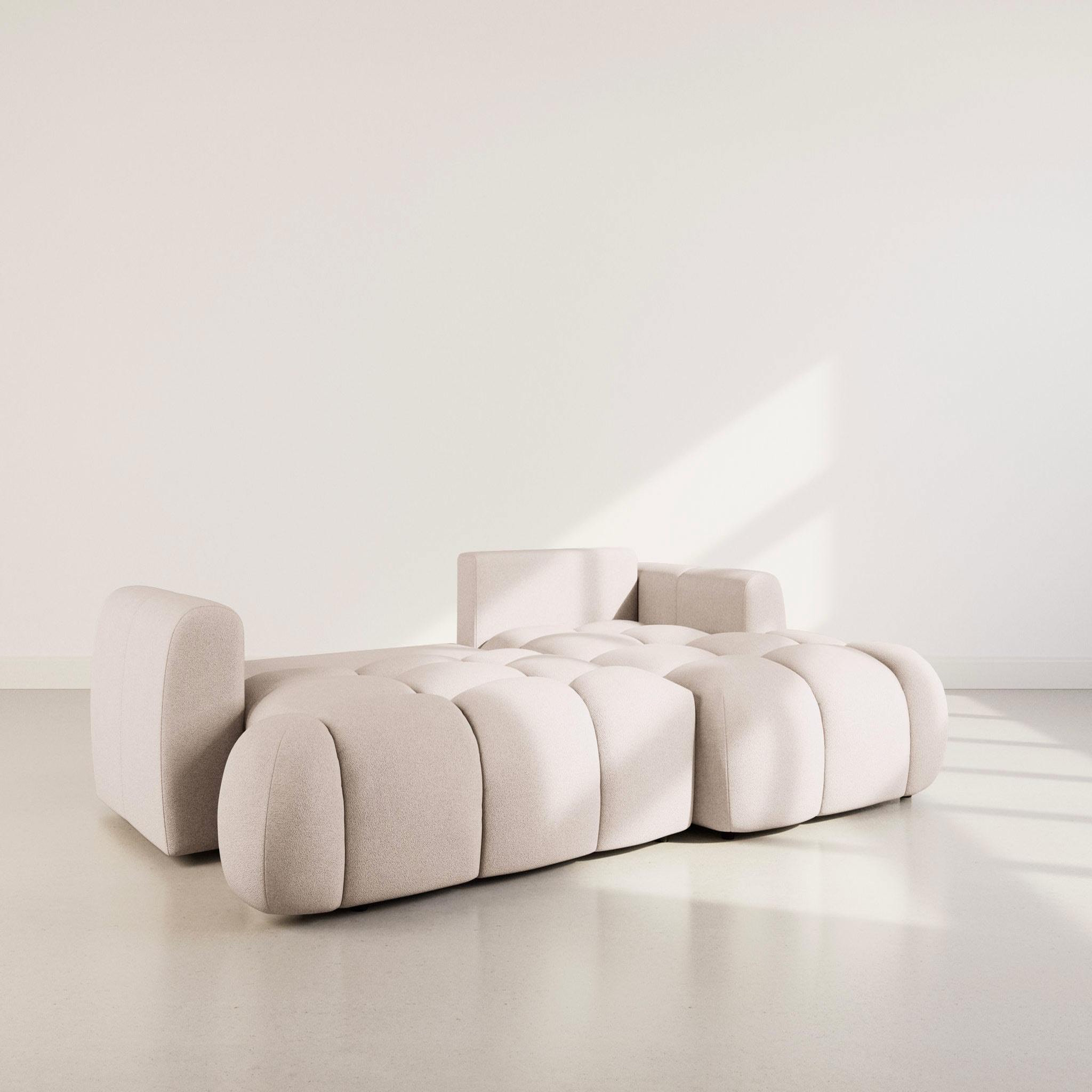Voir la diapositive 4 : BEST MOBILIER Yulin - canapé d'angle droit 4 places convertible avec coffre en tissu bouclette