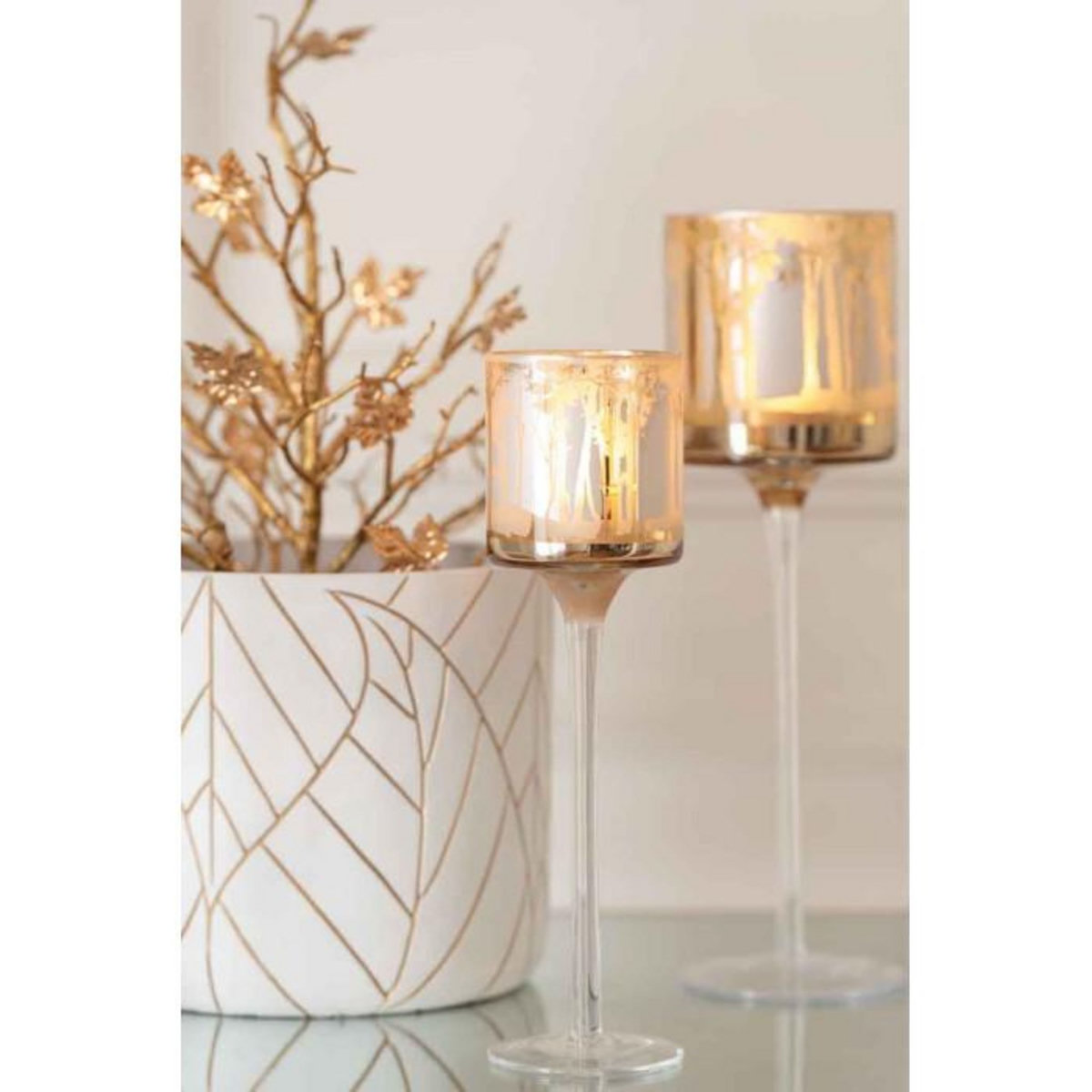 Paris Prix Photophore sur Pied  Arbre  30cm Or