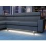 Voir la diapositive 3 : Canapé d'angle 4-5 places fixe avec LED - TOMY - angle gauche