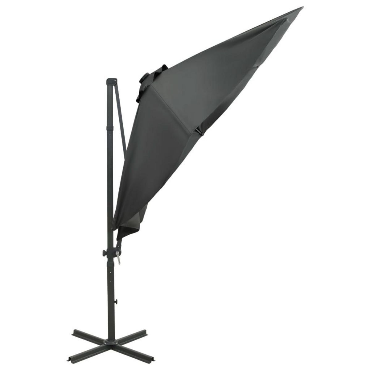 VIDAXL Parasol de jardin en porte-a-faux avec mat et lumieres LED