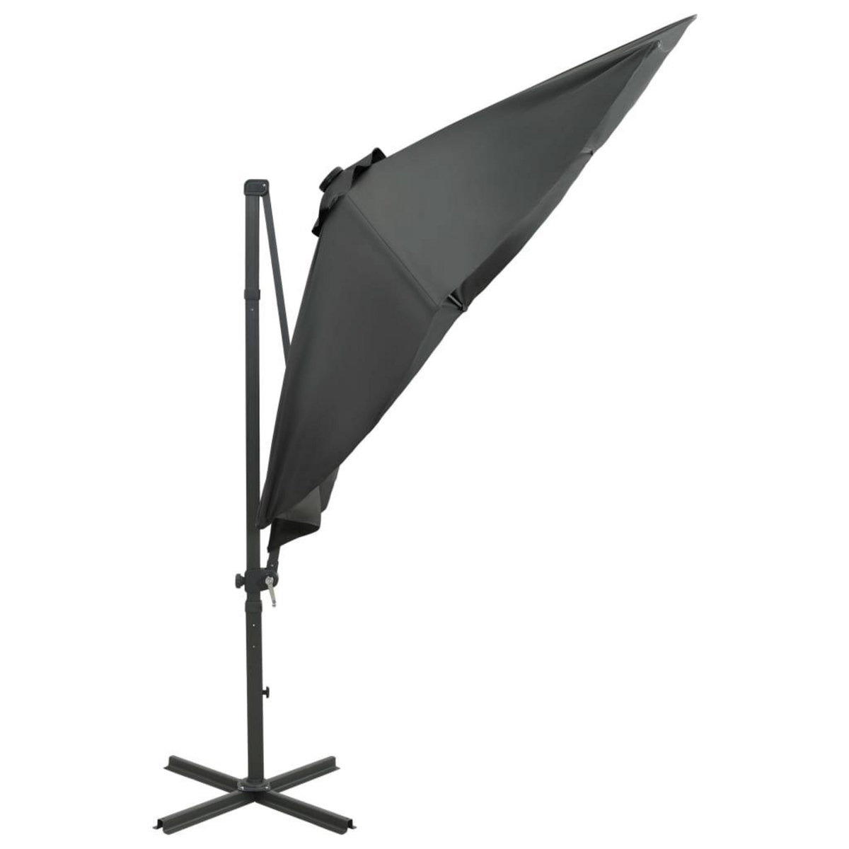 VIDAXL Parasol de jardin en porte-a-faux avec mat et lumieres LED