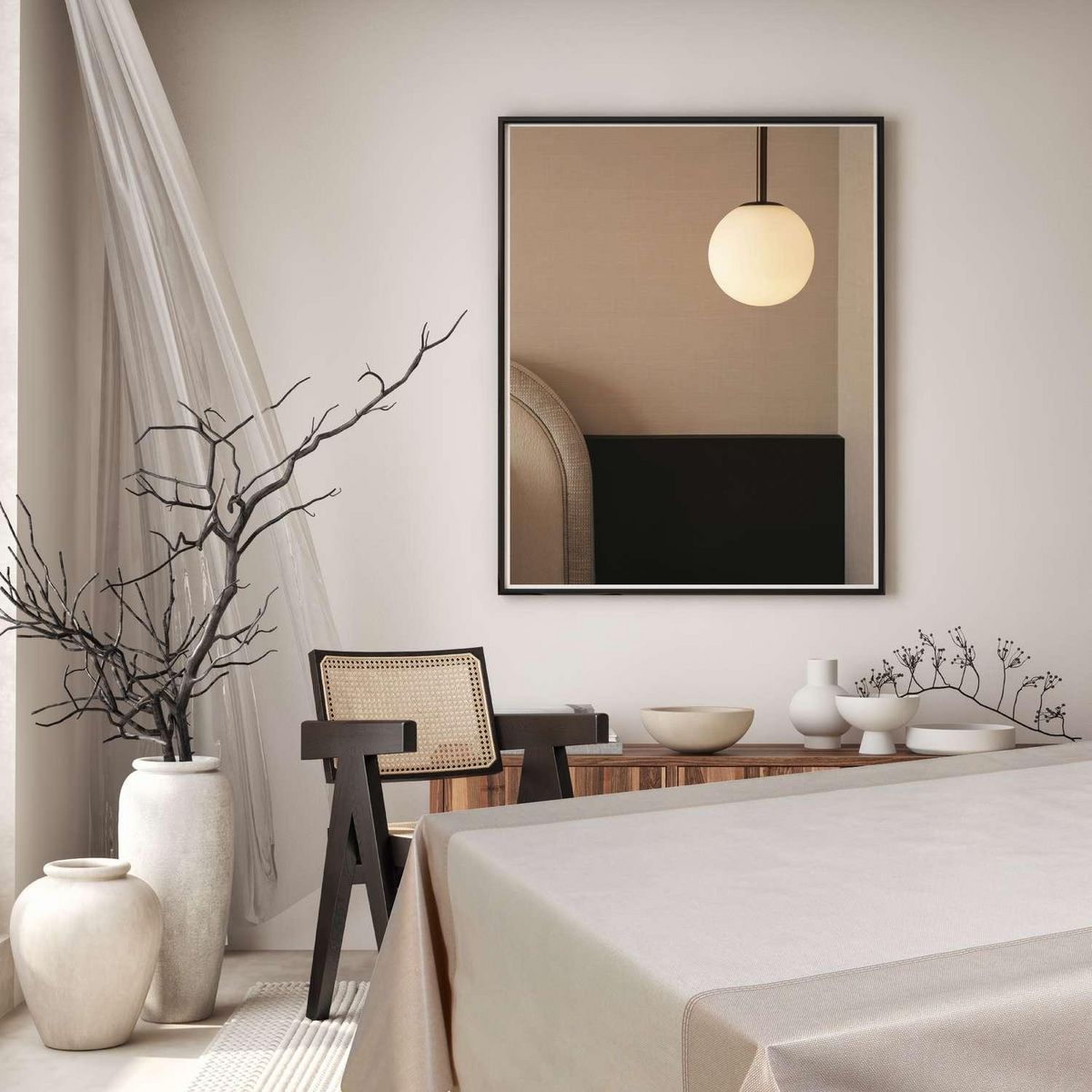 HABITABLE Nappe en toile cirée rectangulaire Stowe - 140 x 200 cm - Ecru