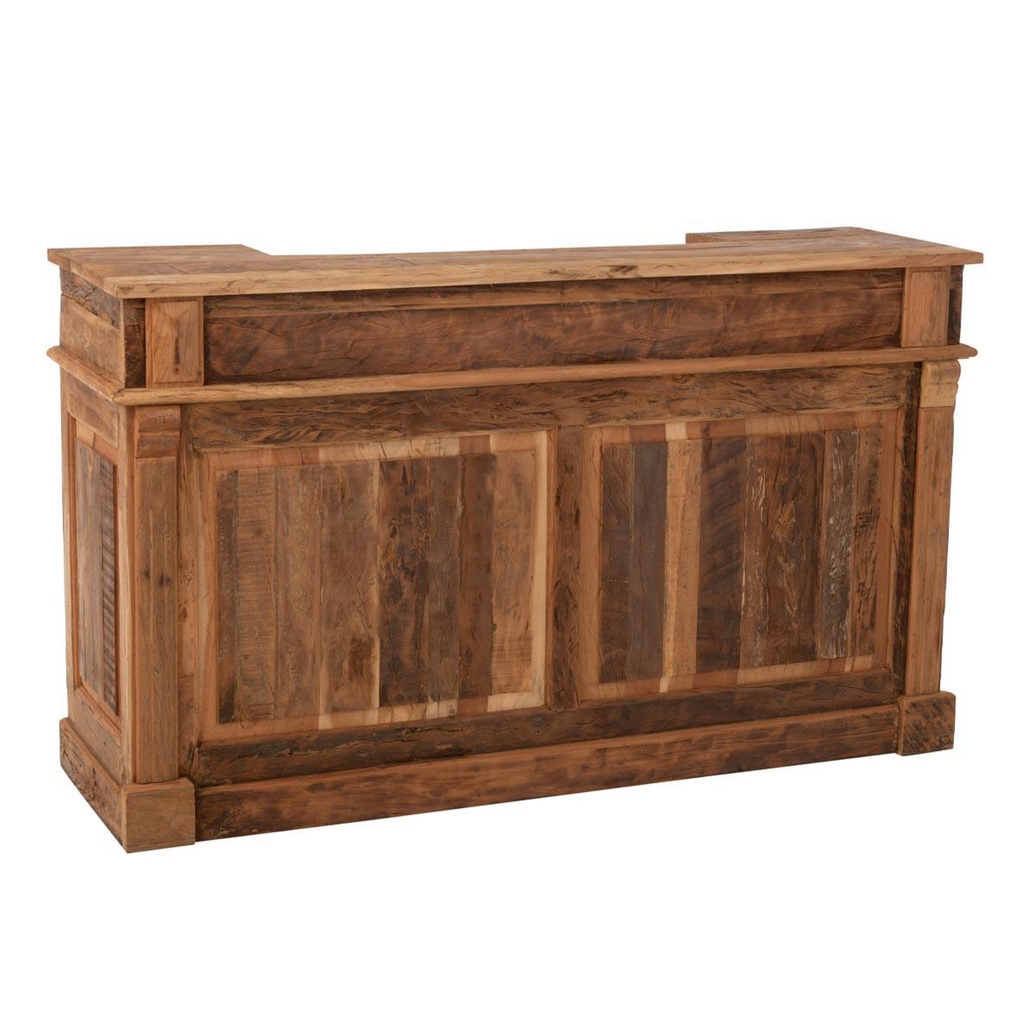 J-LINE Bar 2 Tiroir en Bois  Hollywood  180cm Naturel