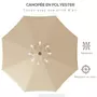 OUTSUNNY Parasol inclinable de jardin Ø 2,63 m métal polyester beige