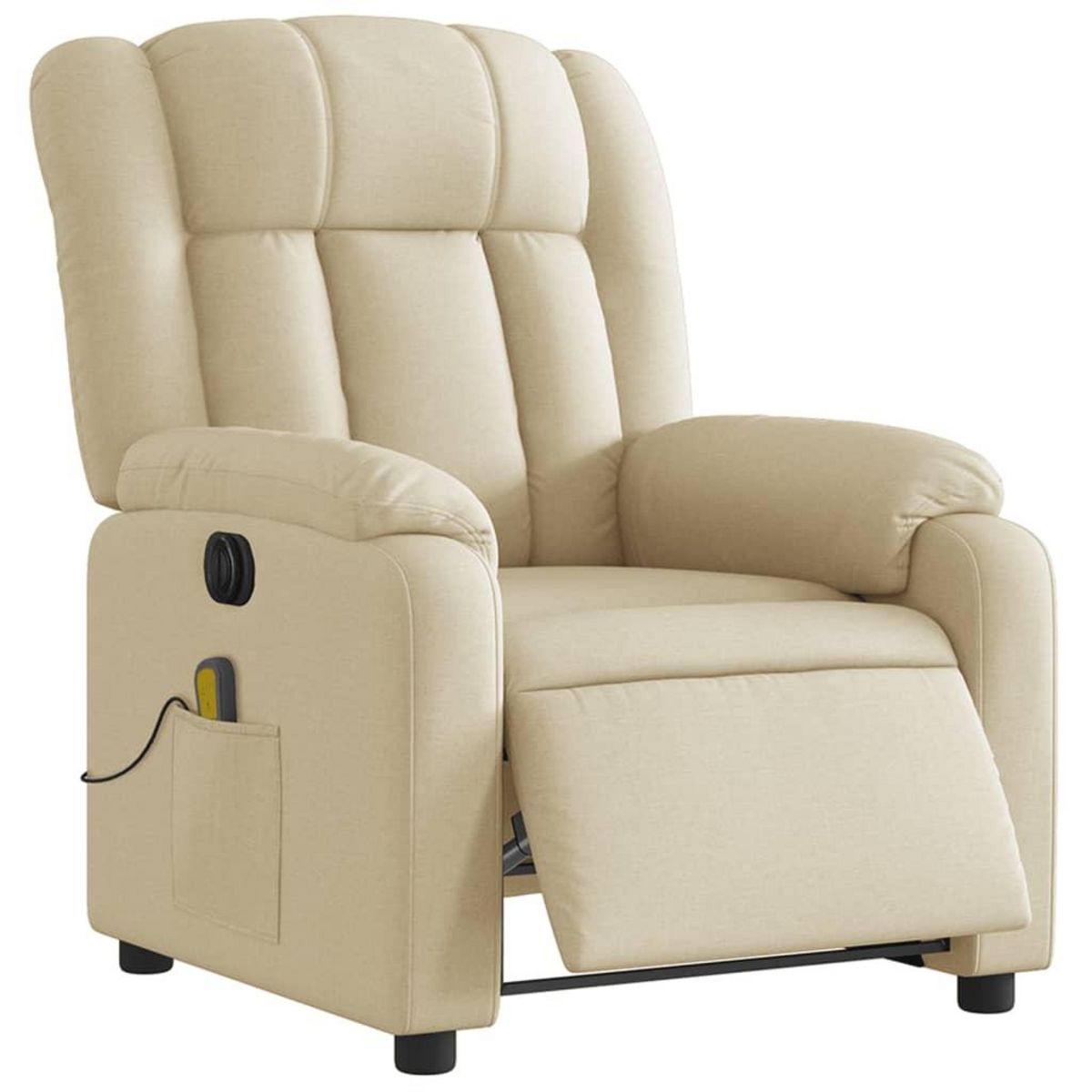 VIDAXL Fauteuil inclinable de massage electrique creme tissu
