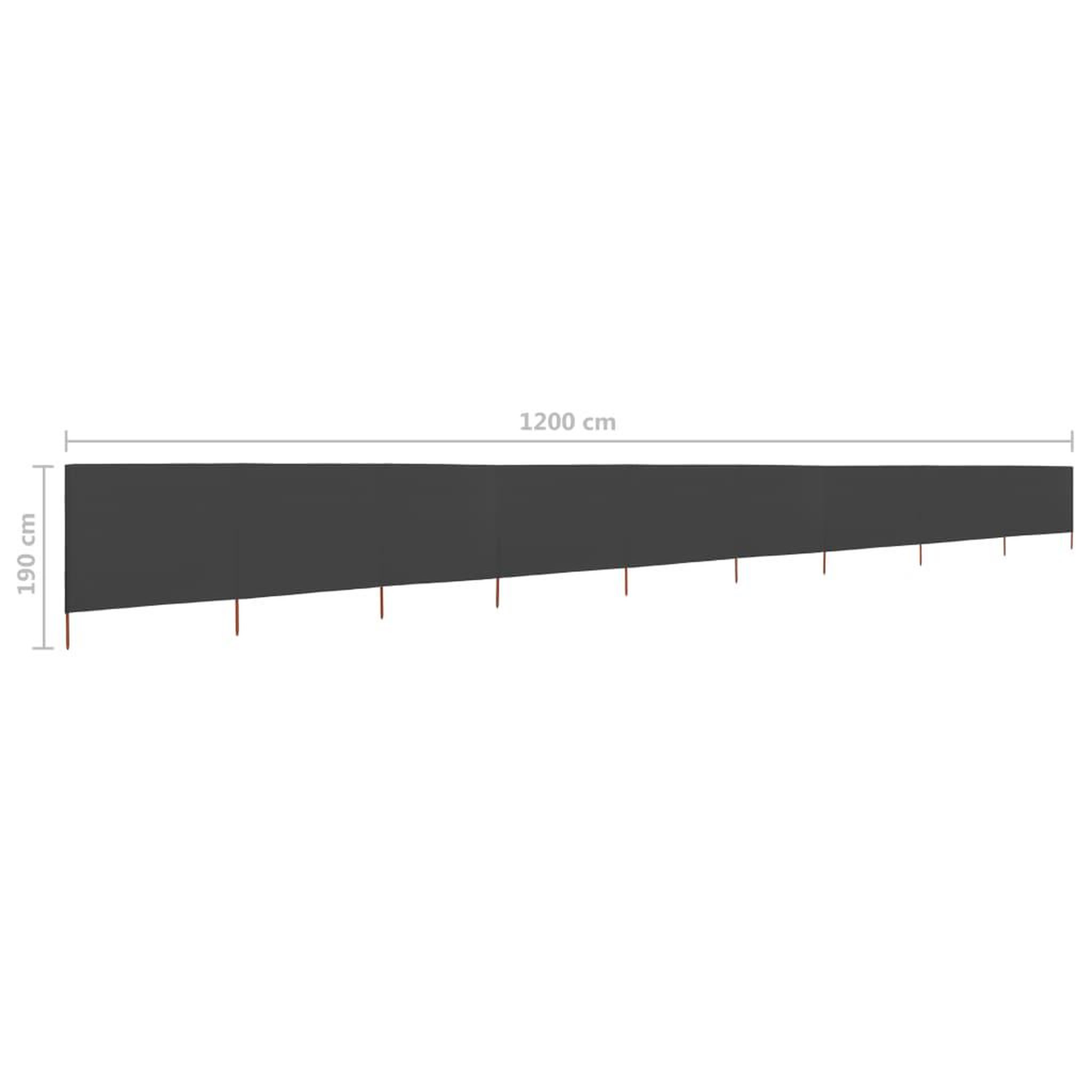 Voir la diapositive 6 : VIDAXL Paravent 9 panneaux Tissu 1200 x 160 cm Anthracite
