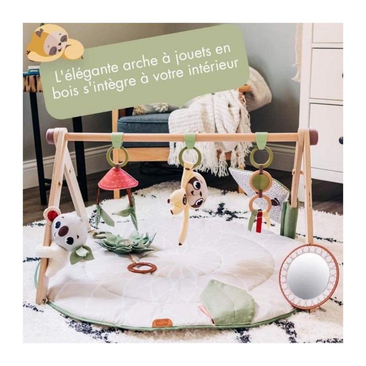 TINY LOVE TINY LOVE Tapis d'Éveil Boho Chic, Tapis de Jeu pour Bébé, Arche de Jouets en Bois - Des la Naissance
