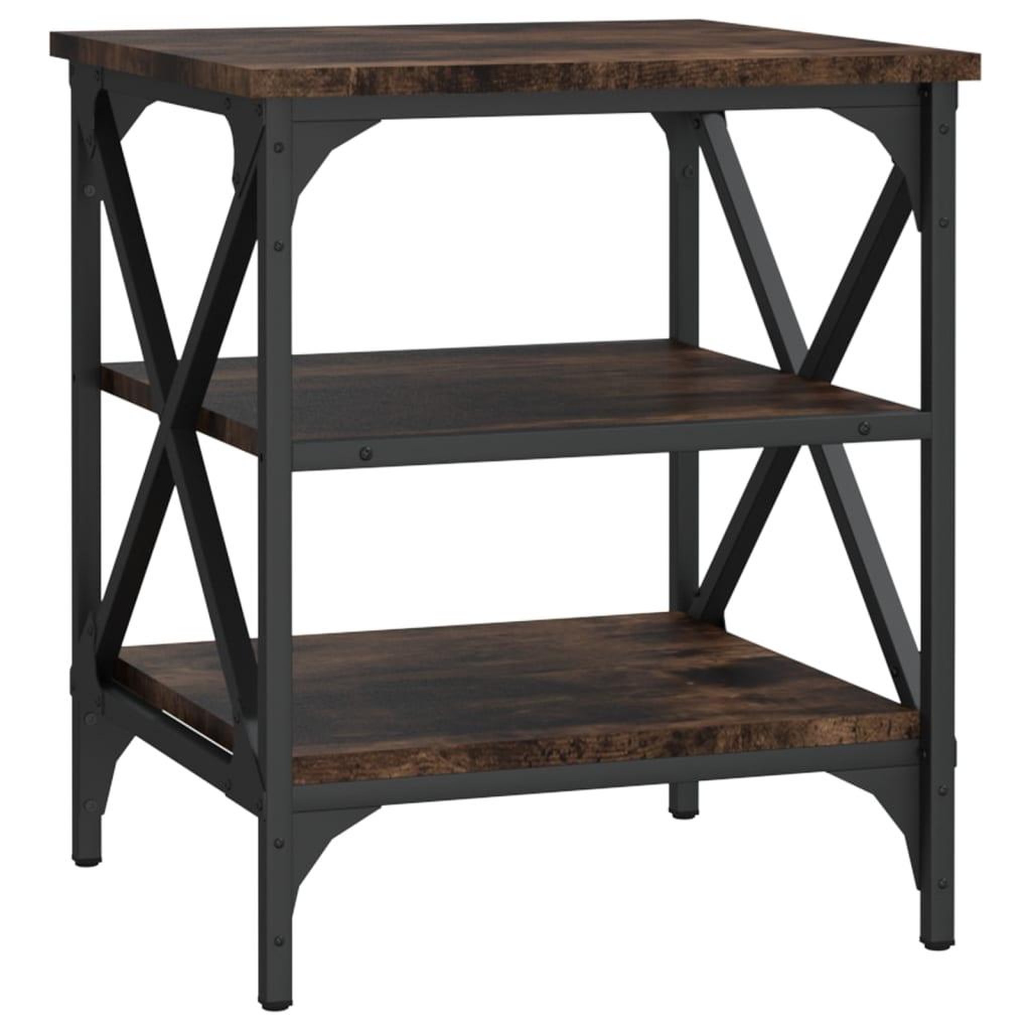 Voir la diapositive 2 : VIDAXL Table d'appoint Chene fume 40x42x50 cm Bois d'ingenierie