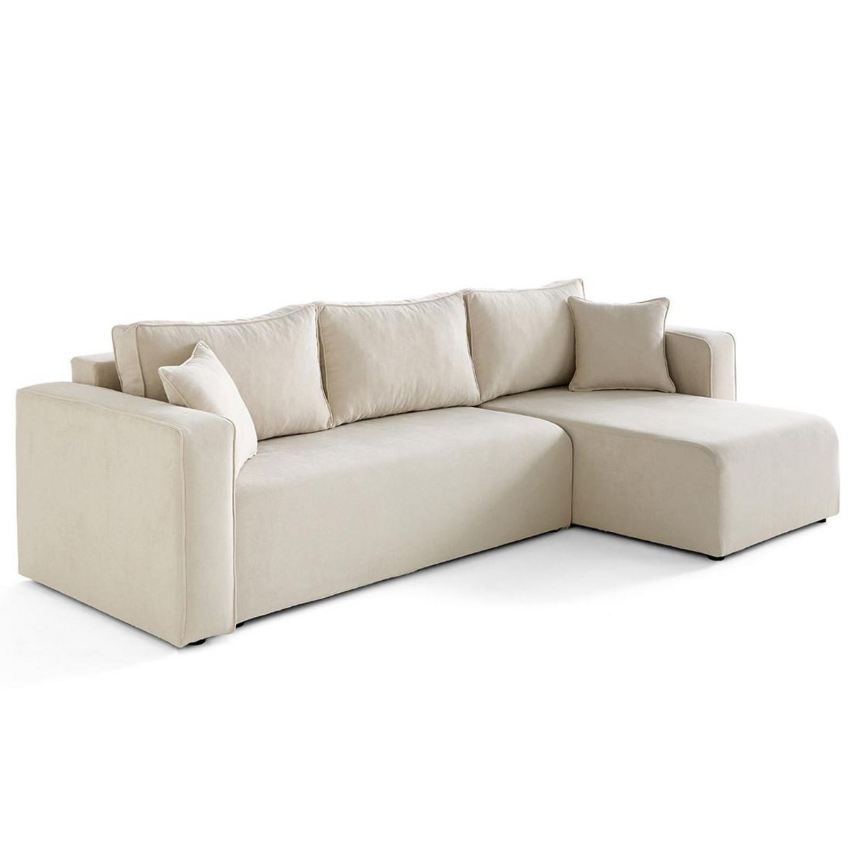 BEST MOBILIER Topaze - canapé d'angle déhoussable réversible 4 places en tissu