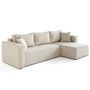 Voir la diapositive 3 : BEST MOBILIER Topaze - canapé d'angle déhoussable réversible 4 places en tissu