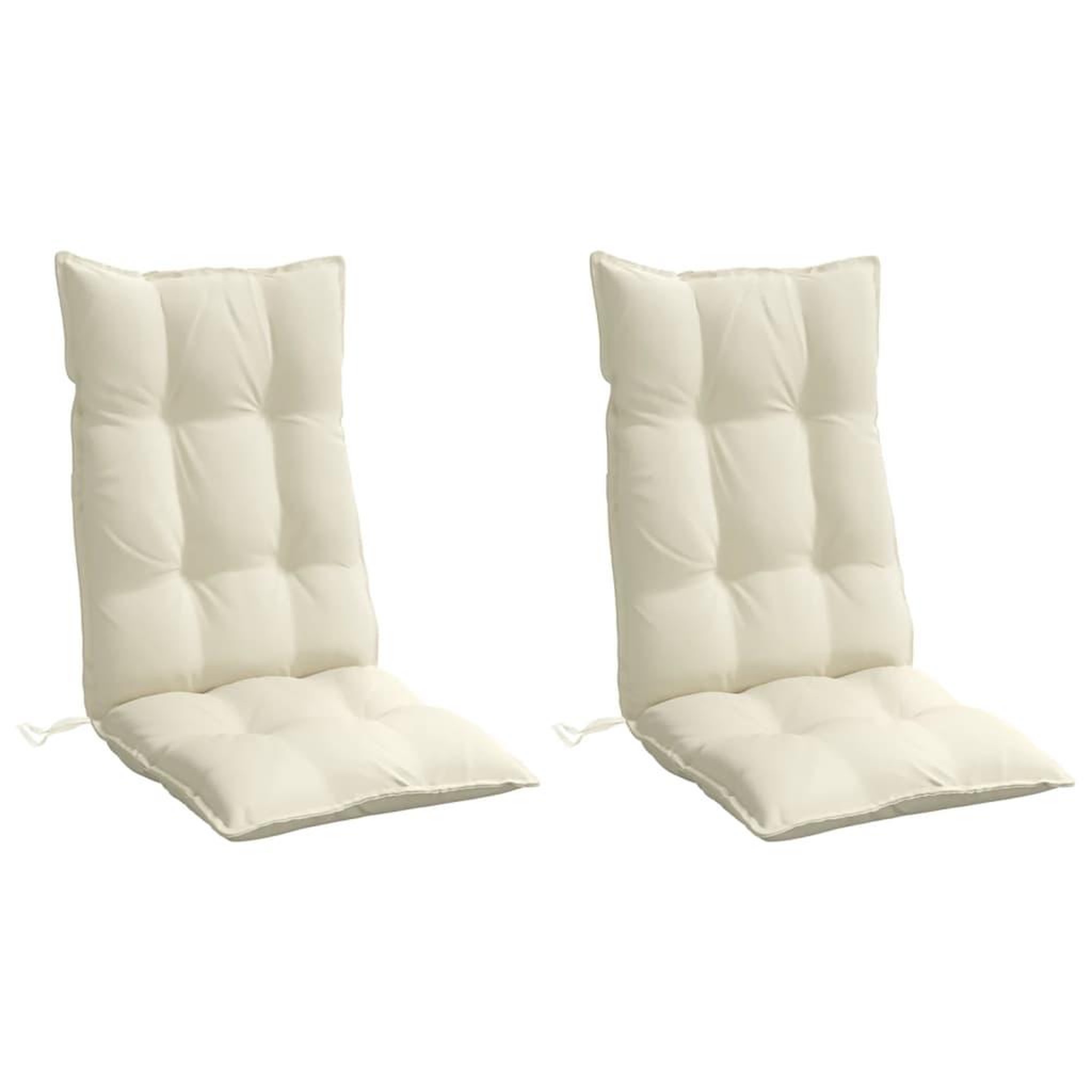 Voir la diapositive 3 : VIDAXL Coussins de chaise a dossier haut lot de 2 creme tissu oxford