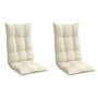 Voir la diapositive 3 : VIDAXL Coussins de chaise a dossier haut lot de 2 creme tissu oxford