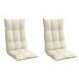 Voir la diapositive 3 : VIDAXL Coussins de chaise a dossier haut lot de 2 creme tissu oxford