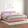 Voir la diapositive 1 : VIDAXL Sommier a lattes de lit avec matelas LED Rose 200x200cm Velours