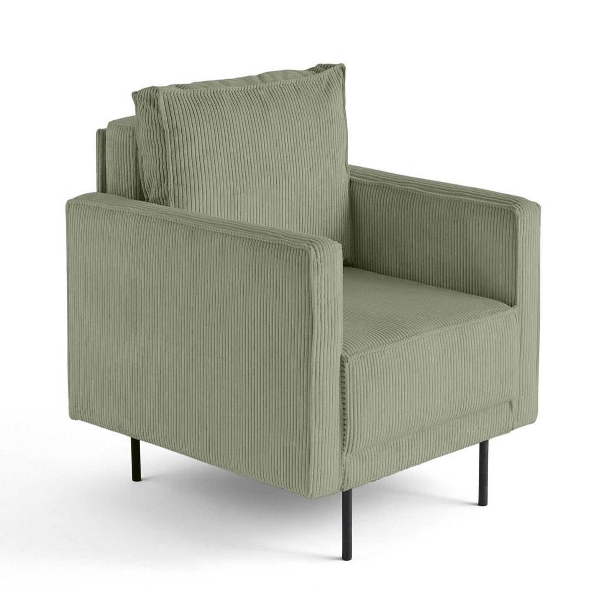 Voir la diapositive 2 : LISA DESIGN Charlie - fauteuil - pieds hauts - en velours côtelé