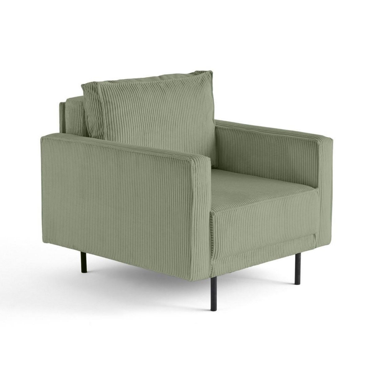 LISA DESIGN Charlie - fauteuil - pieds hauts - en velours côtelé