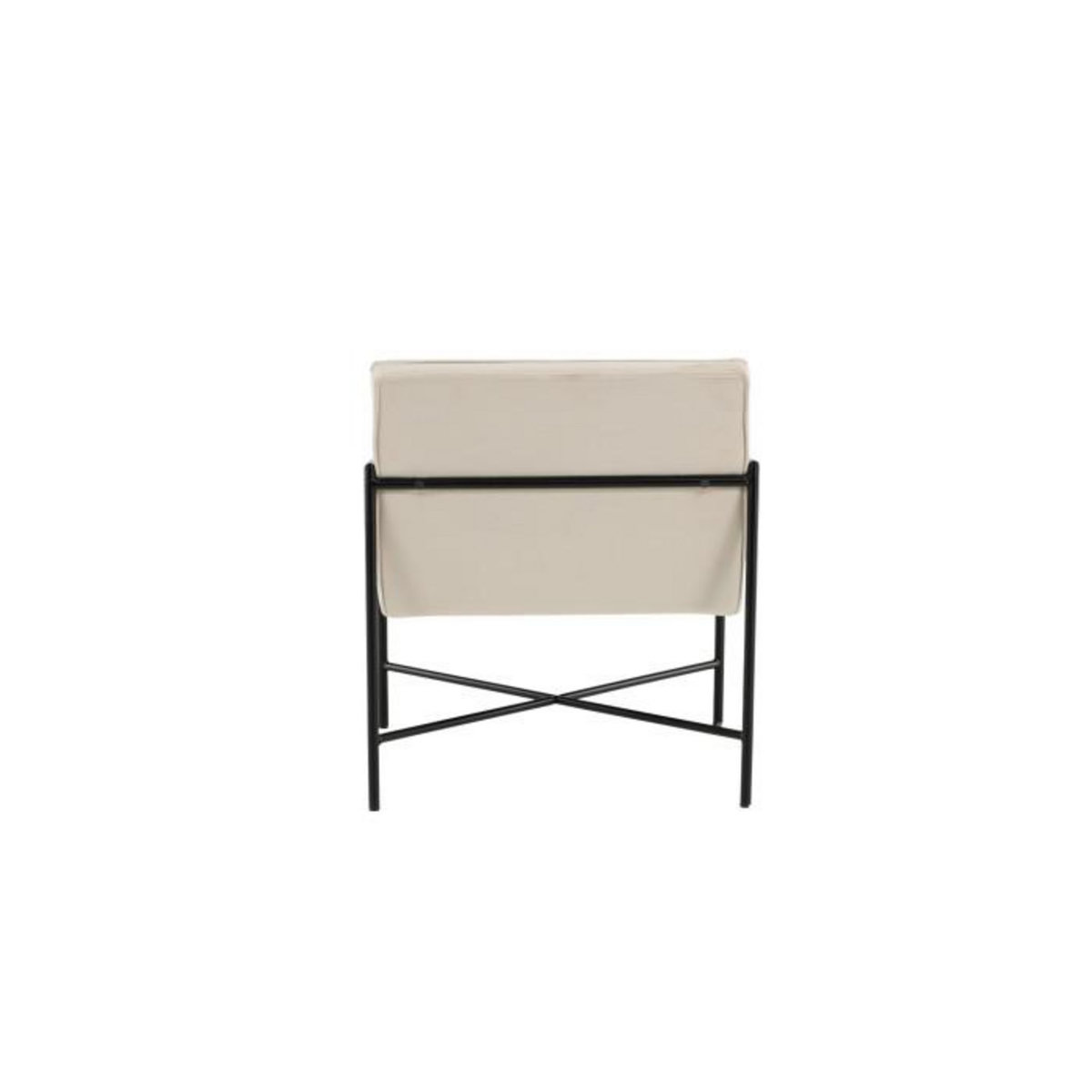 Paris Prix Fauteuil Design Velours  Rakel  78cm Beige