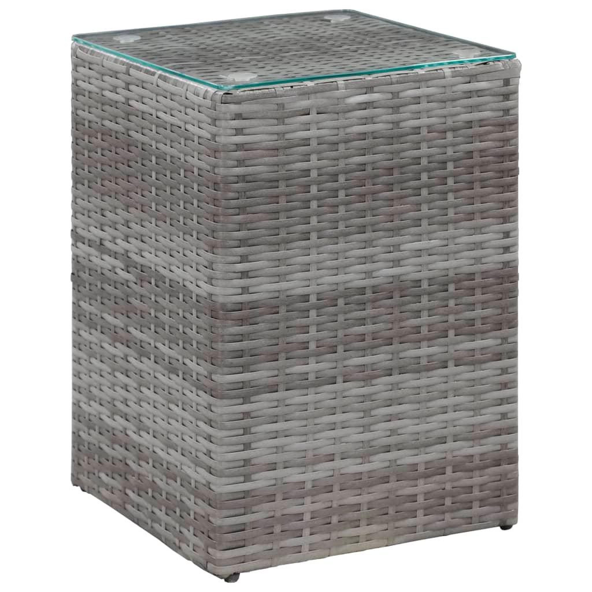 Voir la diapositive 3 : VIDAXL Tables d'appoint 3 pcs et dessus en verre Gris Resine tressee