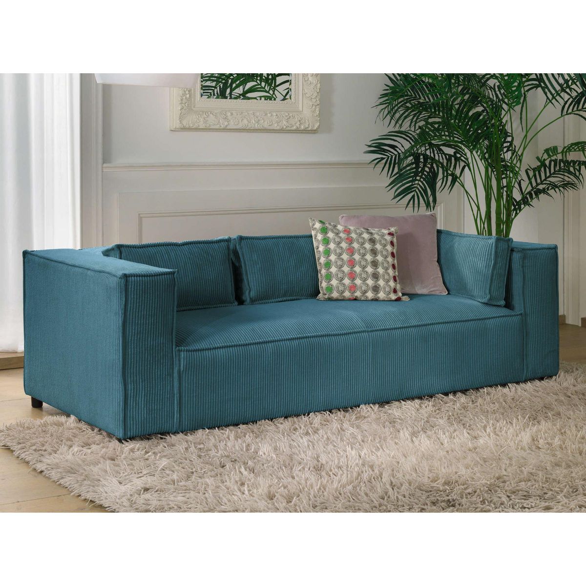 LISA DESIGN Stella - canapé fixe 3 places - en velours côtelé - style contemporain