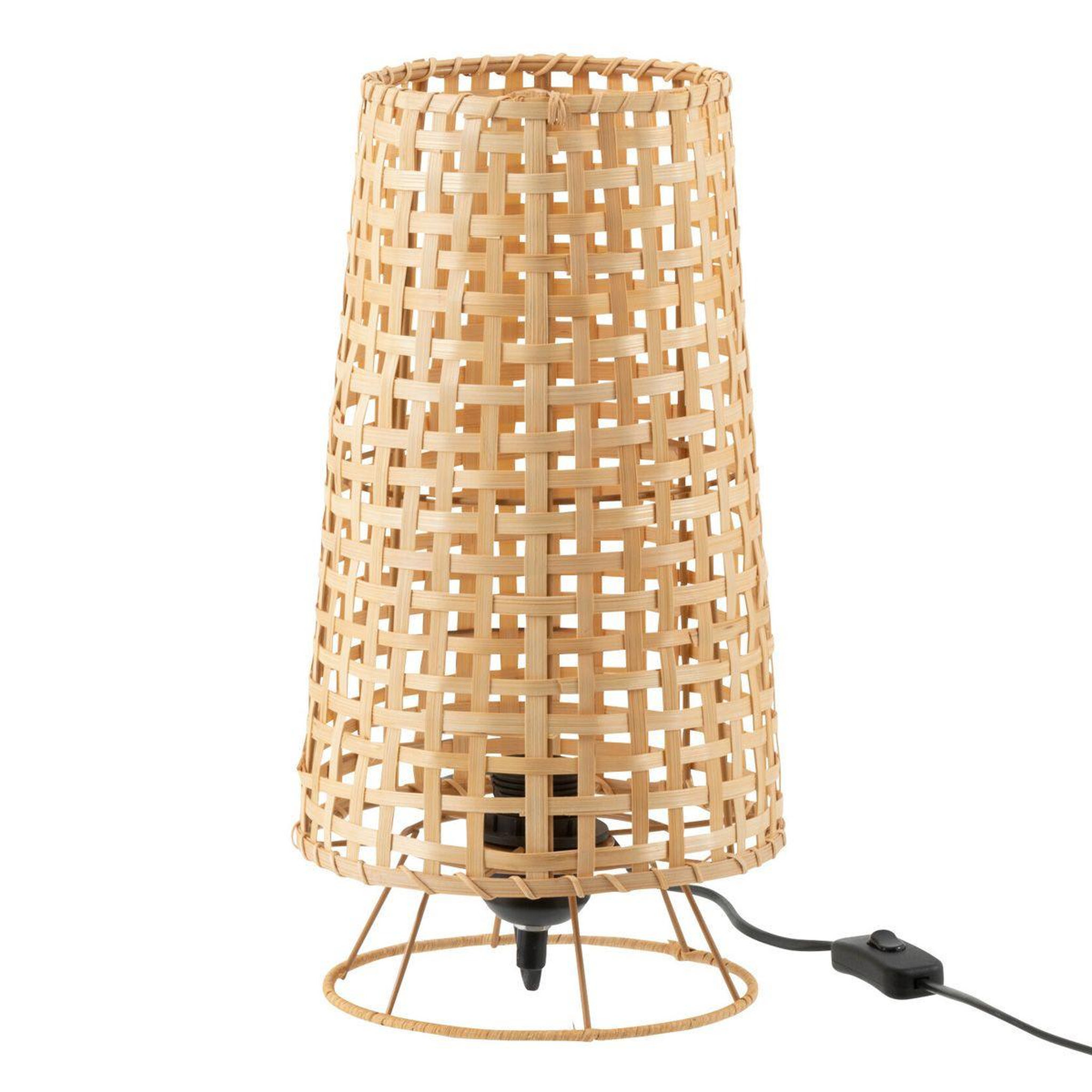 J-LINE Lampe à poser en rotin  léna  36cm naturel