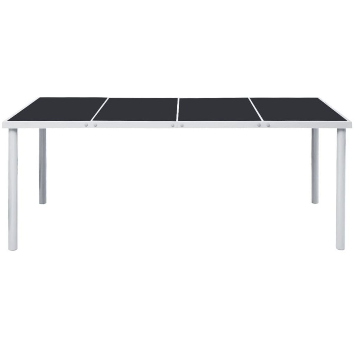 VIDAXL Table de jardin 190x90x74 cm Noir Acier