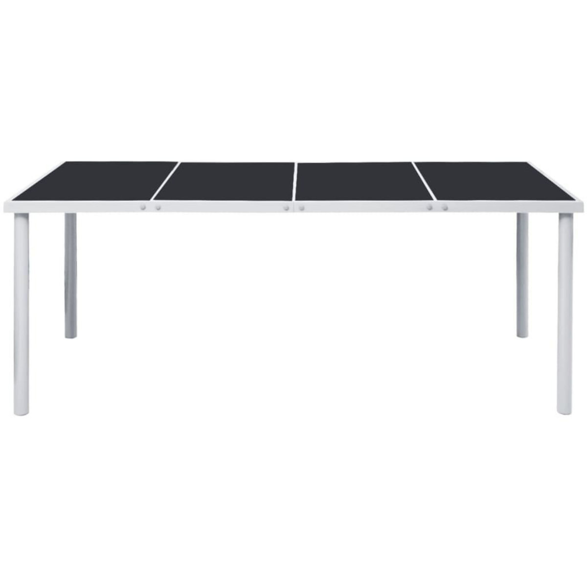 VIDAXL Table de jardin 190x90x74 cm Noir Acier