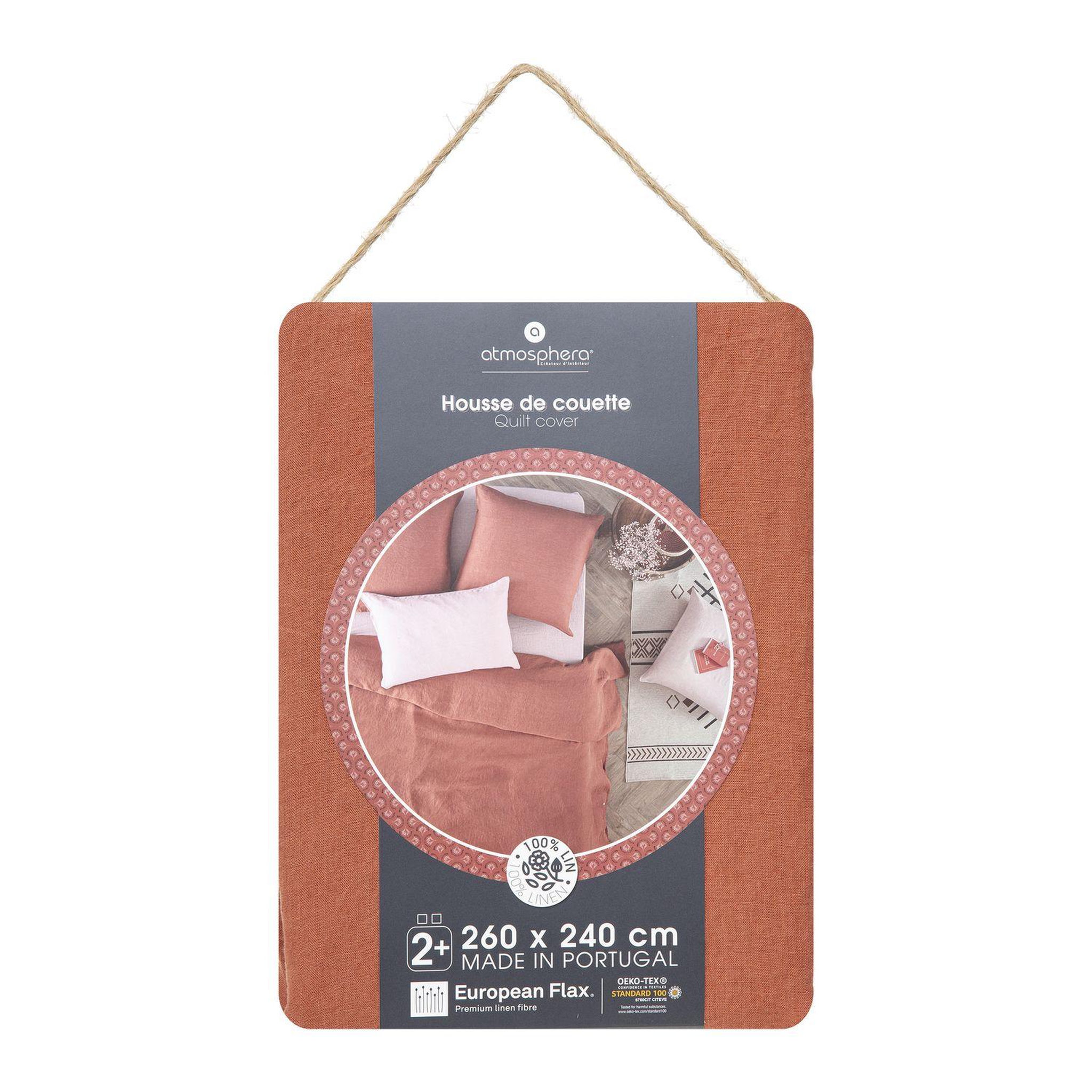 Voir la diapositive 3 : ATMOSPHERA Housse de couette 2 places 100% lin