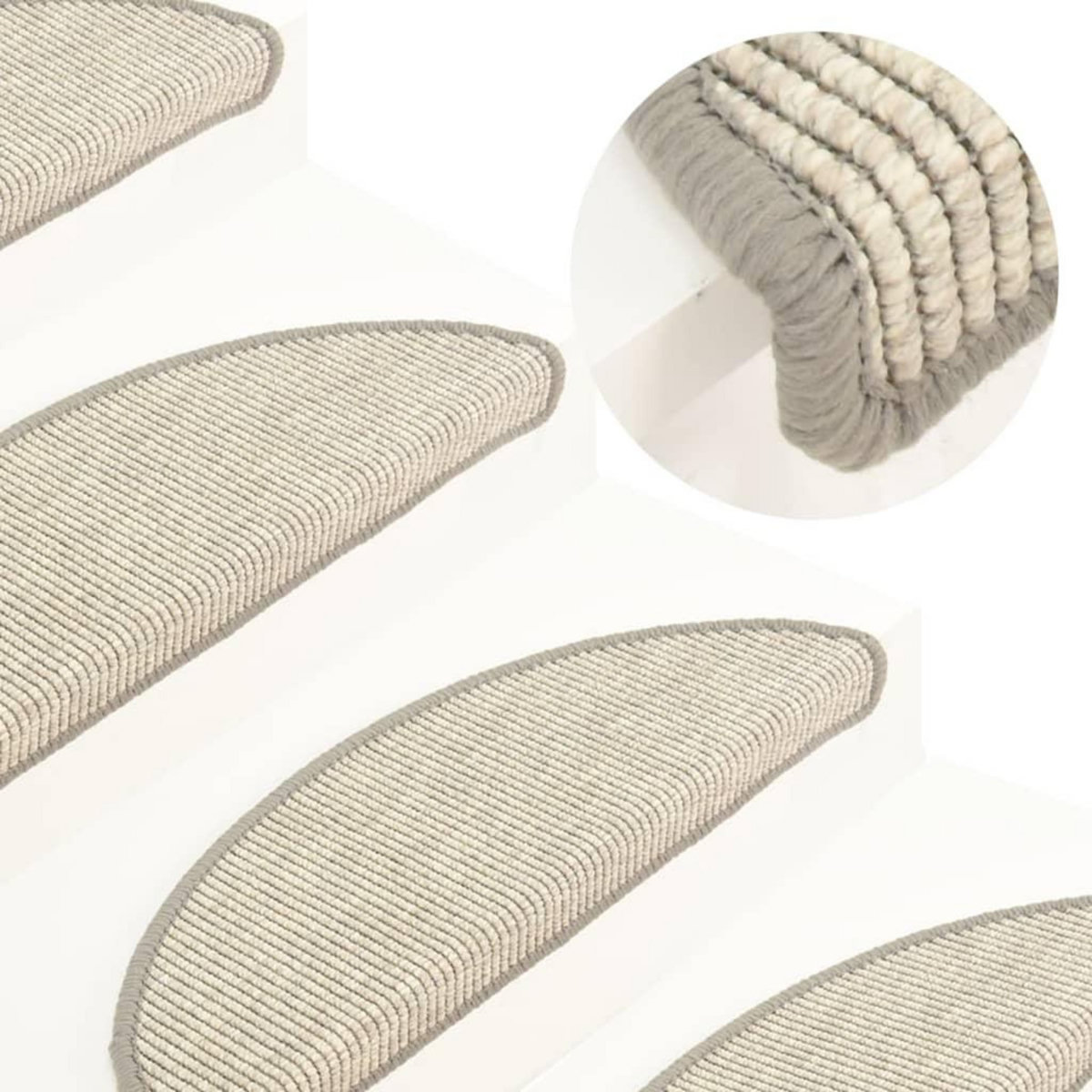 VIDAXL Tapis d'escalier autocollants 15 pcs 56x17x3 cm Argente