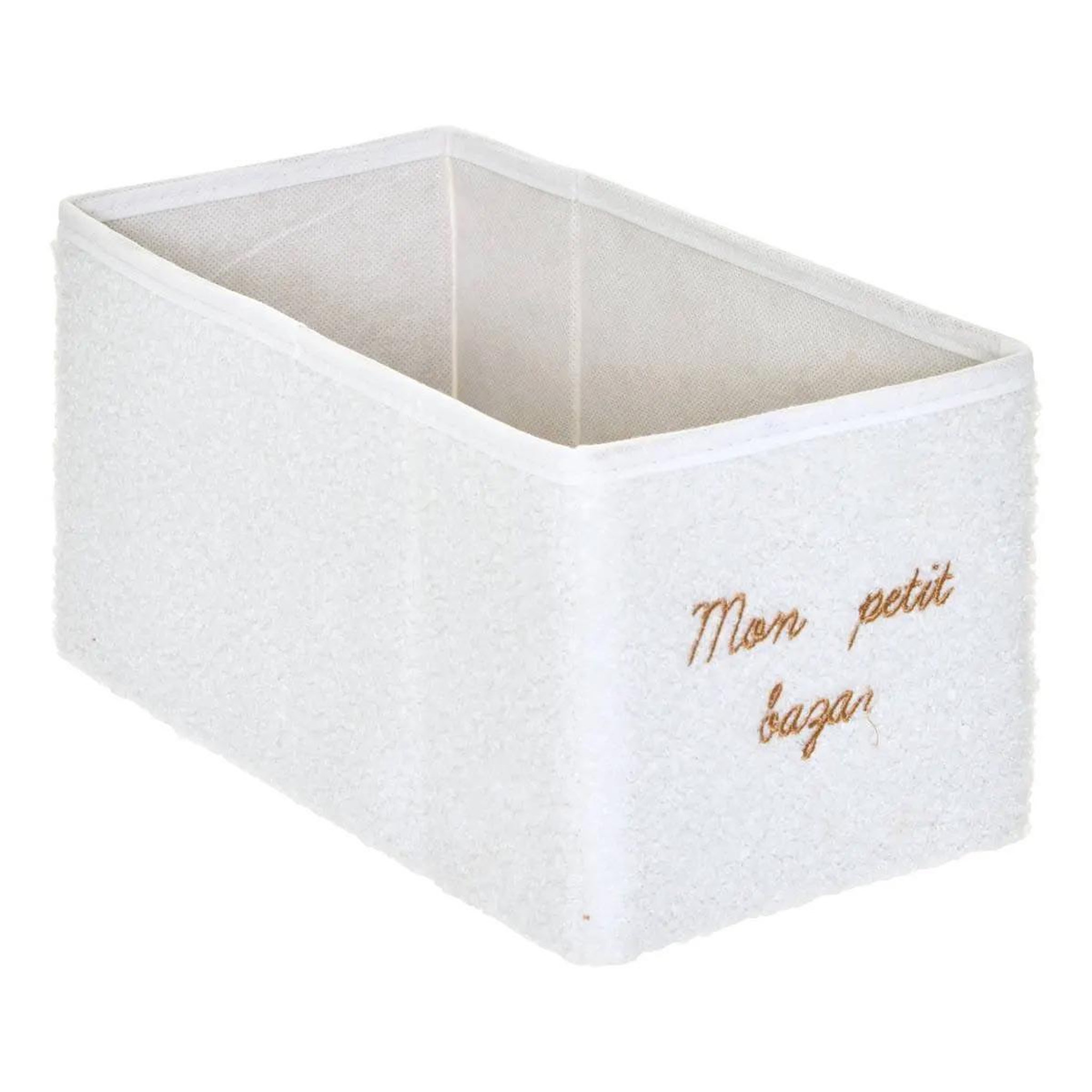 Atmosphera Kids Boîte de rangement enfant  mon petit bazar  29x14cm blanc