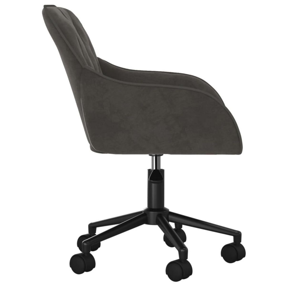 VIDAXL Chaise pivotante de bureau Gris fonce Velours