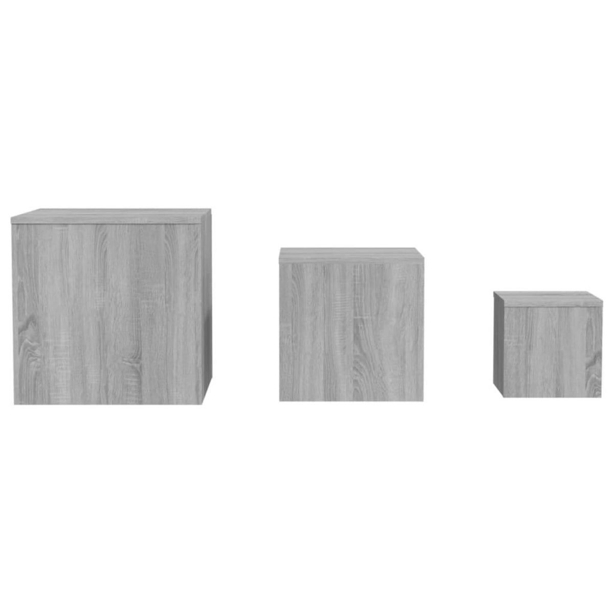 VIDAXL Tables d'appoint 3 pcs Sonoma gris Bois d'ingenierie