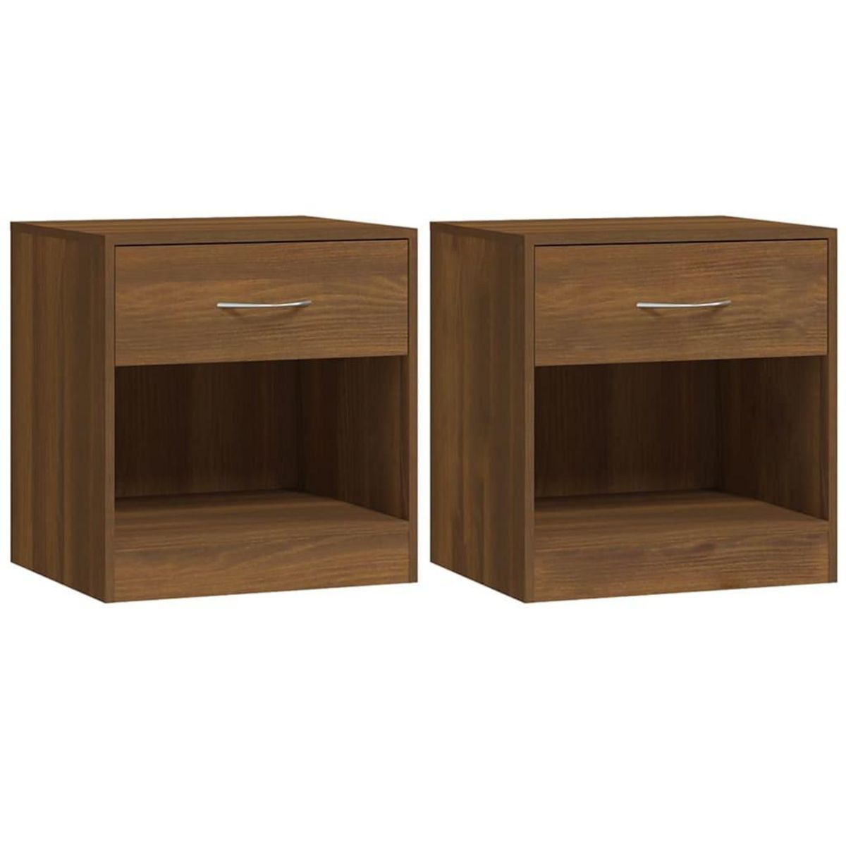 VIDAXL Tables de chevet 2 pcs avec tiroir Chene marron
