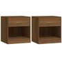 Voir la diapositive 2 : VIDAXL Tables de chevet 2 pcs avec tiroir Chene marron