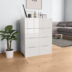 VIDAXL Buffet Blanc brillant 60x35x80 cm Bois d'ingenierie