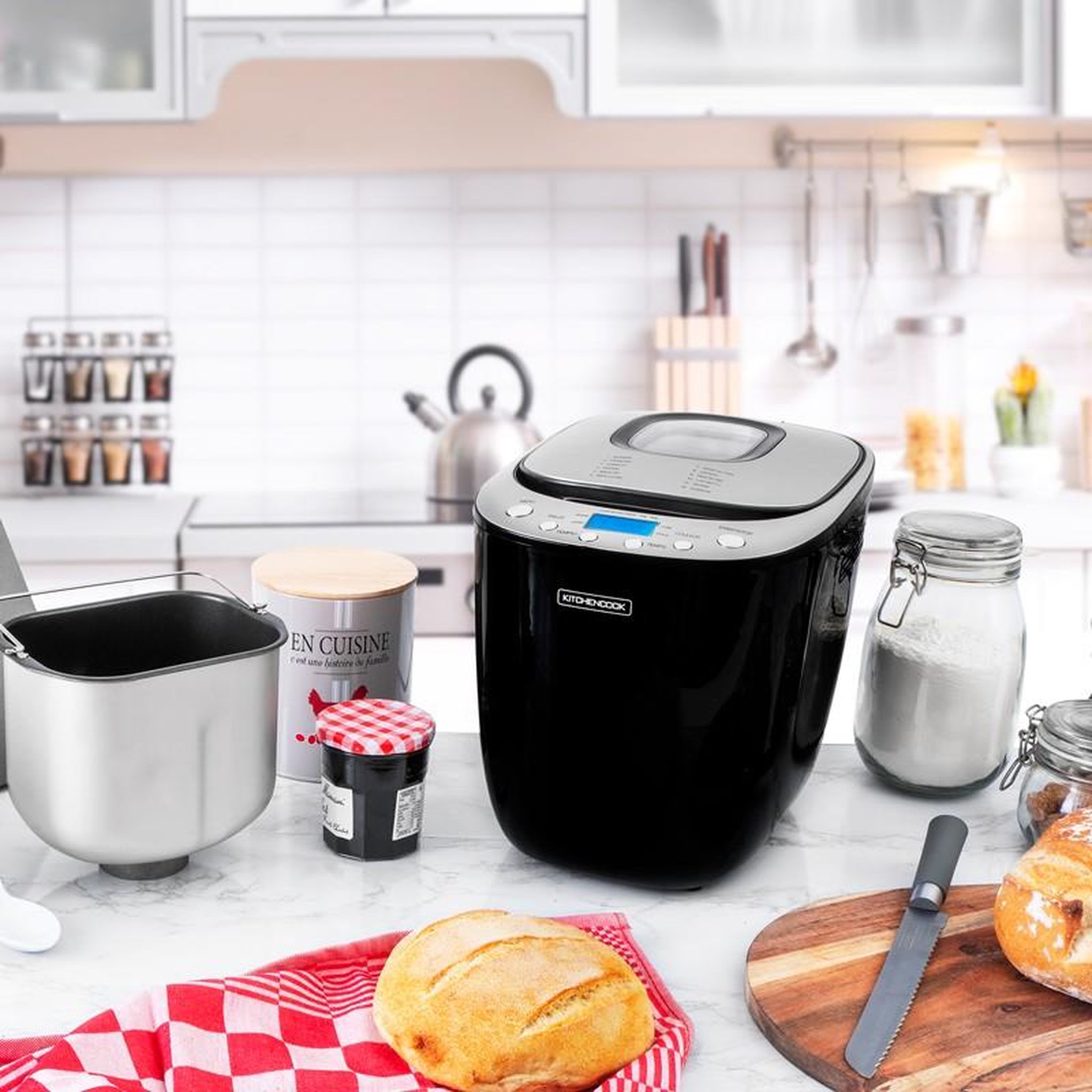 Voir la diapositive 3 : KITCHENCOOK Kitchencook - smart_b - noir - machine à pain - 550 w - 12 programmes