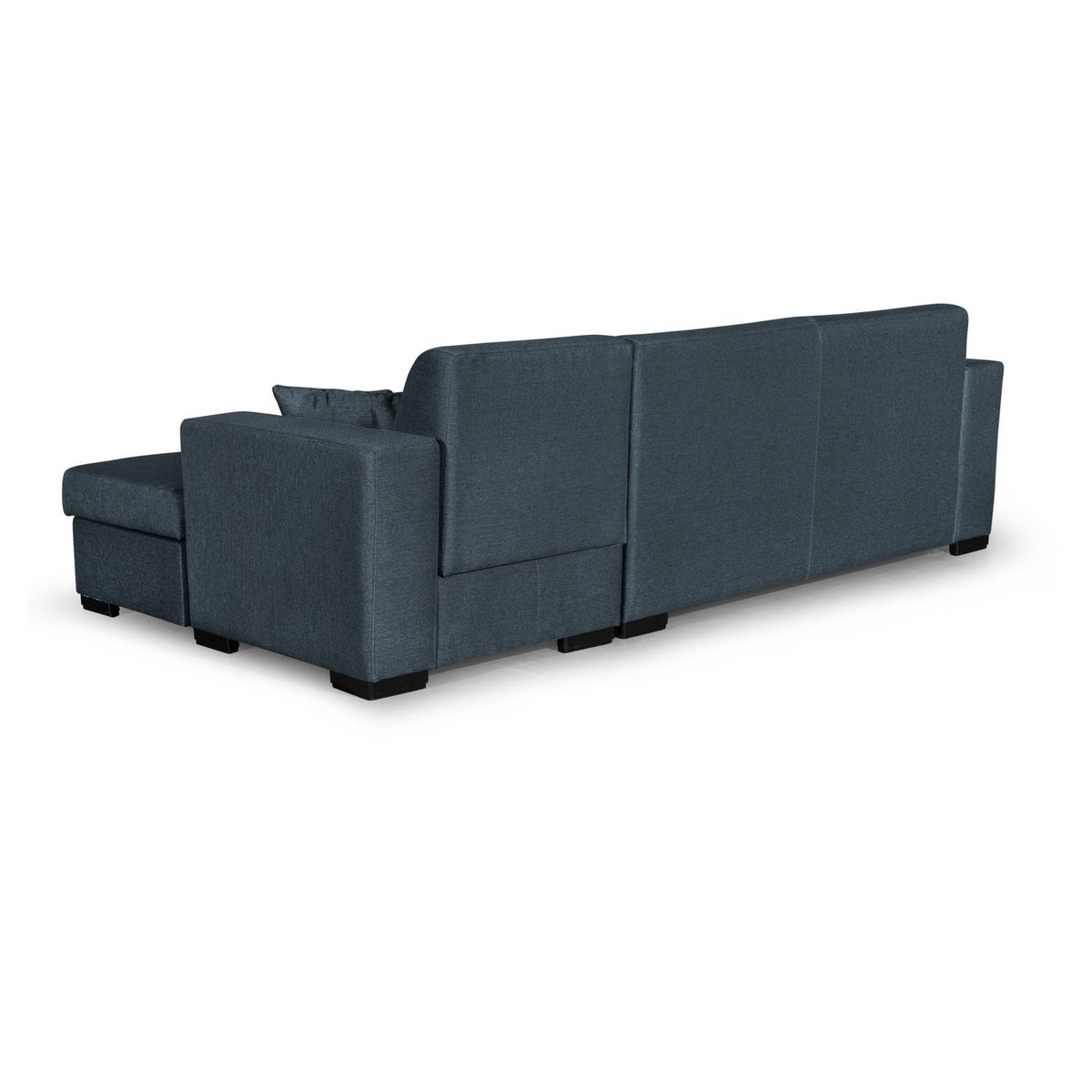 Canapé d'angle droit convertible 4 places avec coffre  de rangement revêtement tissu CARIBEA 