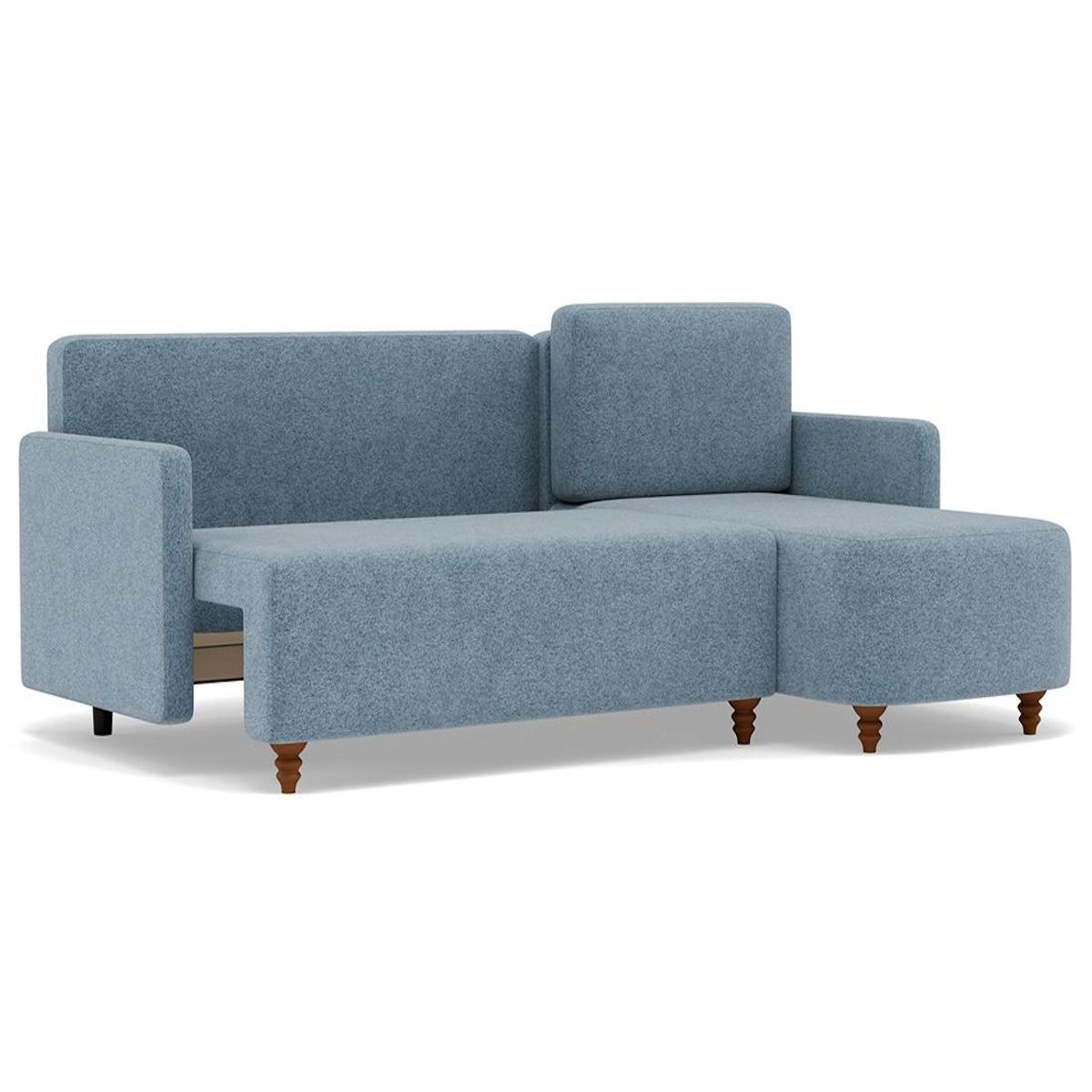 BEST MOBILIER Calypso - canapé d'angle réversible 4 places convertible avec coffre en tissu