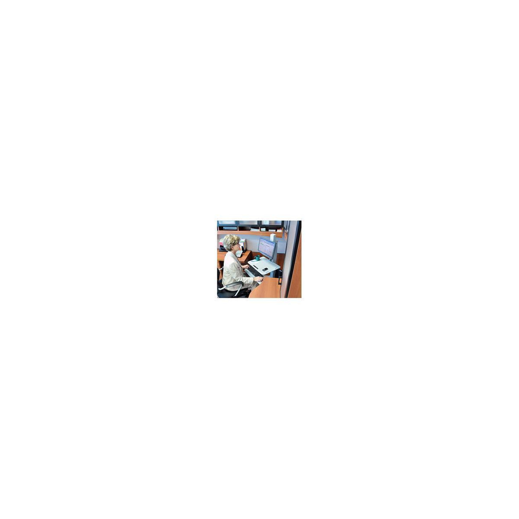 Voir la diapositive 3 : Ergotron Ergotron workfit c-mod, single display sit-stand workstation support d'écran plat pour bureau 68,6 cm (27 ) sol gris