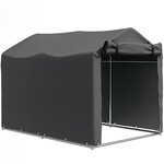 OUTSUNNY Tente de stockage - abri de jardin dim. 2 x 1,6 x 1,65 m - porte enroulable zippée - métal galvanisé PE gris