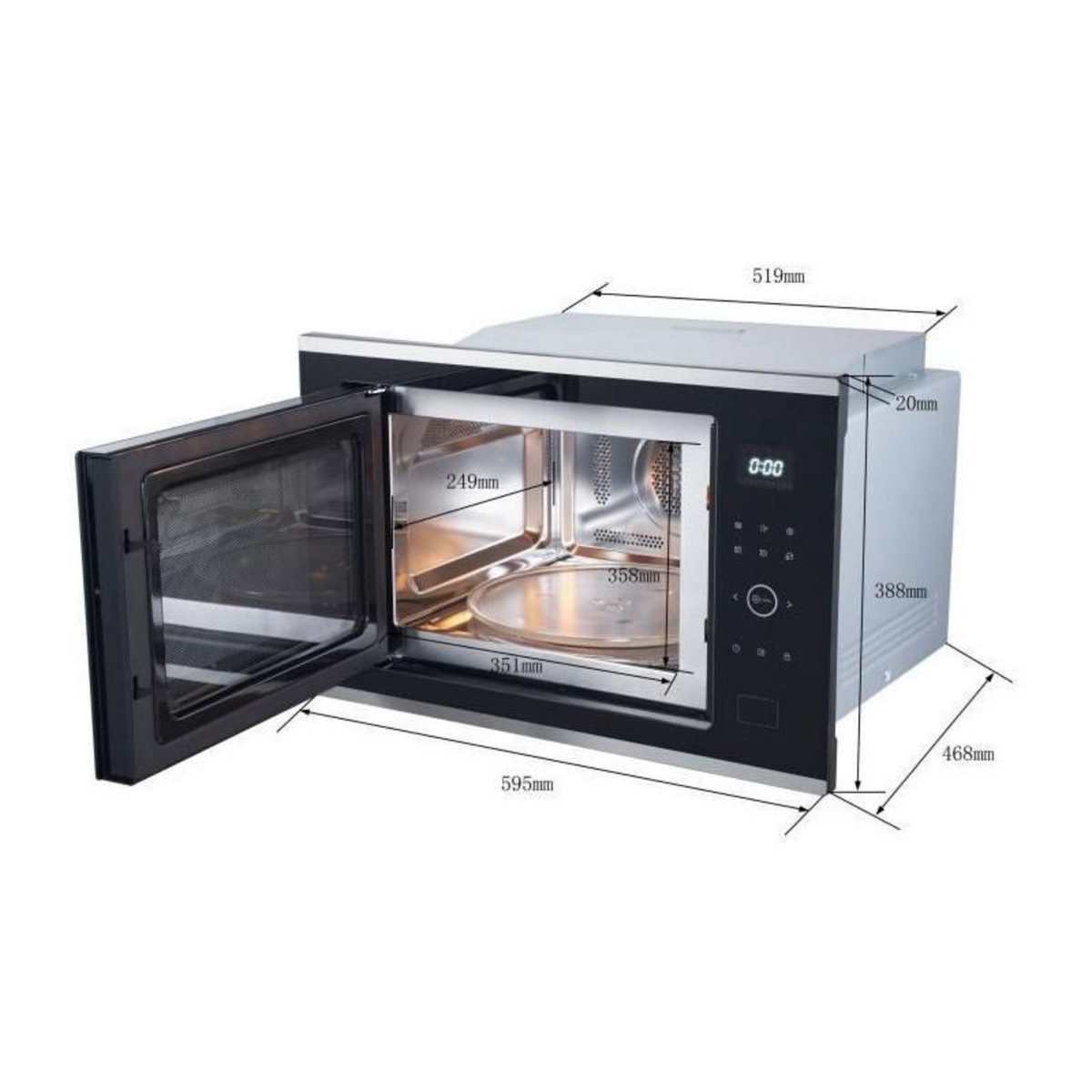 CONTINENTAL EDISON Micro-ondes pose libre 34L CONTINENTAL EDISON 1000W, CEMO34CEB2