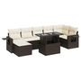 Voir la diapositive 2 : VIDAXL Salon de jardin 8 pcs avec coussins marron resine tressee