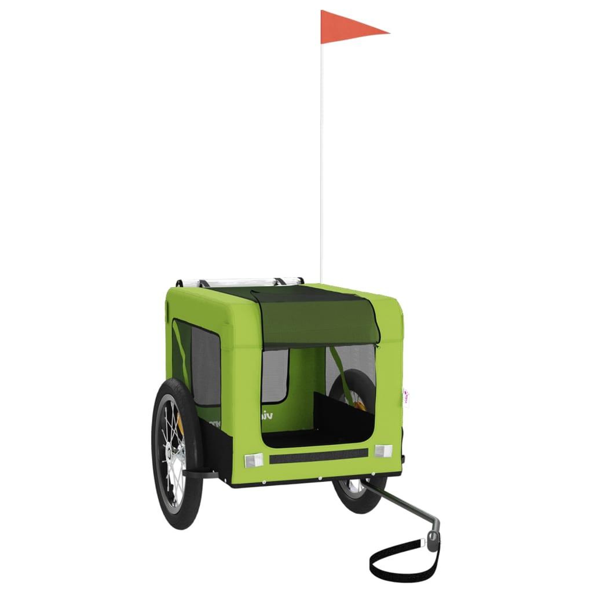 Voir la diapositive 2 : VIDAXL Remorque de velo pour animaux de compagnie vert et noir