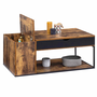 Voir la diapositive 4 : ID MARKET Table basse plateau relevable rectangulaire CHICAGO avec coffre design industriel