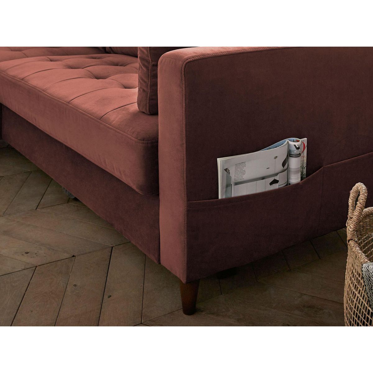 LISA DESIGN Anna - canapé d'angle gauche - 4 places - convertible avec coffre - en velours