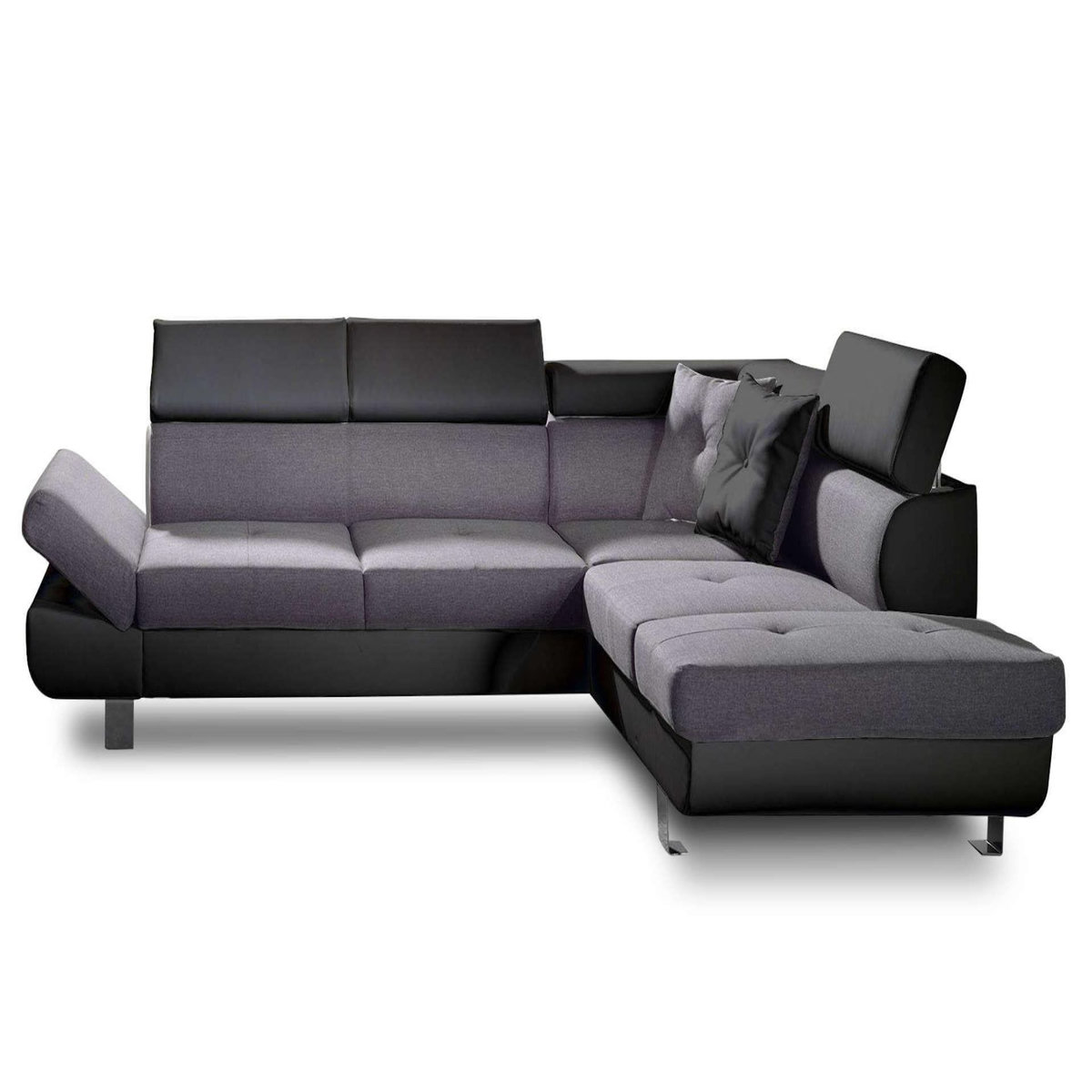 BEST MOBILIER Lisbona - canapé d'angle droit convertible - 5 places - avec têtières
