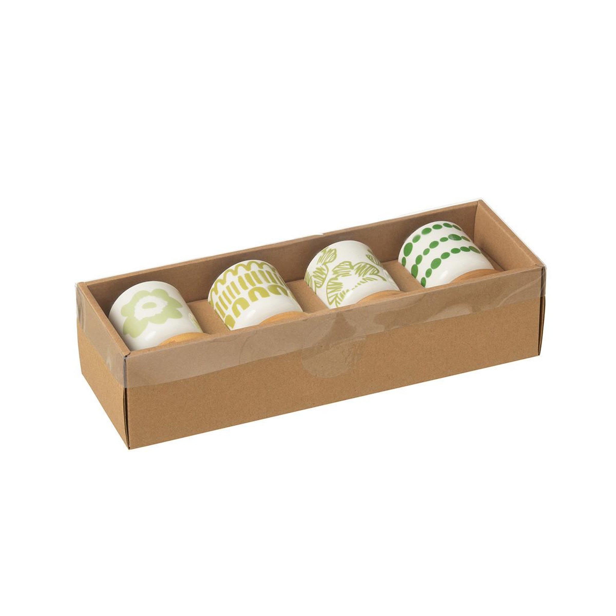 Voir la diapositive 4 : J-LINE Lot de 4 tasses à café & sous-tasses  fiesta sud  10cl vert