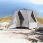 Voir la diapositive 3 : VIDAXL Tente de plage 4 personnes gris liberation rapide impermeable