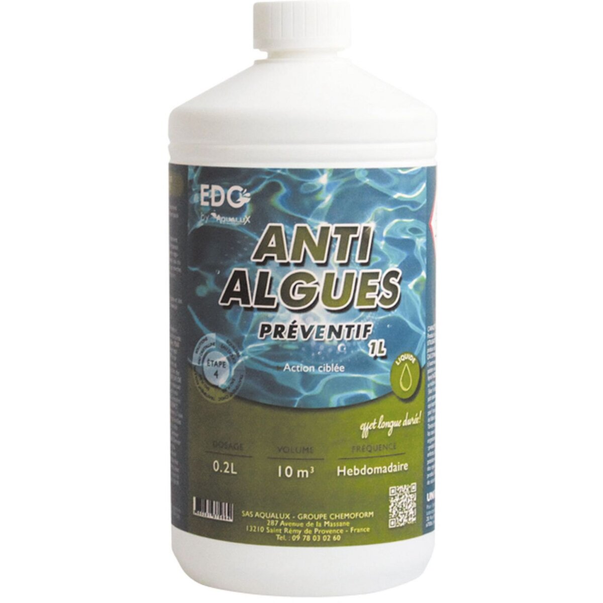 EDG By Aqualux Anti-algues préventif - Bidon 1 L