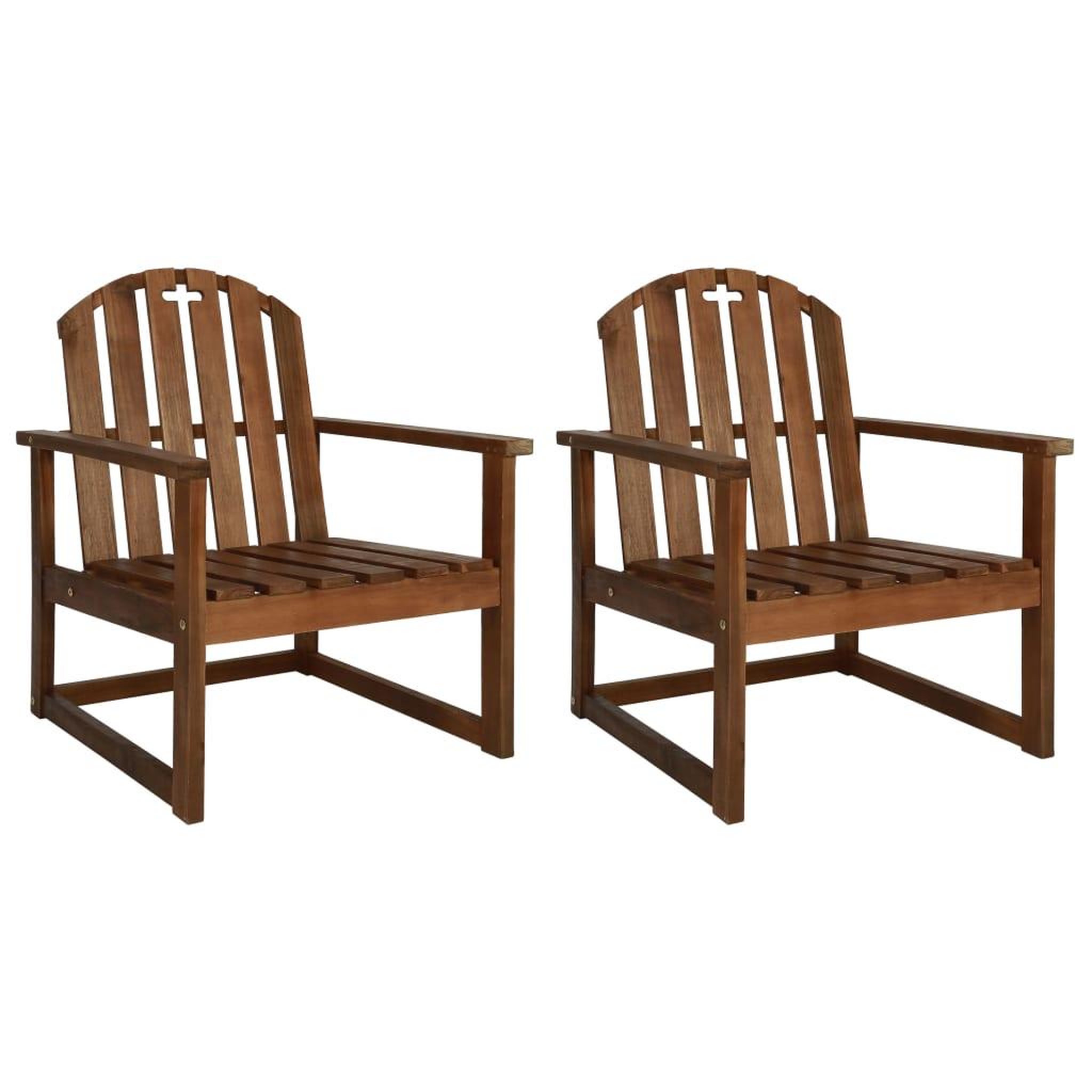 Voir la diapositive 1 : VIDAXL Chaises de jardin lot de 2 Bois d'acacia solide