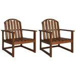 VIDAXL Chaises de jardin lot de 2 Bois d'acacia solide